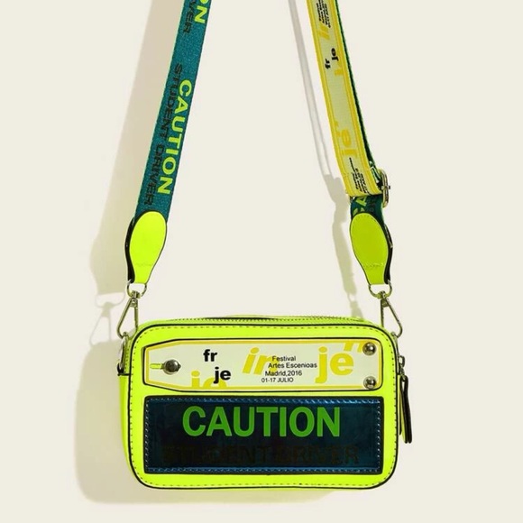 SHEIN Bags Brand New Caution Neon Crossbody Bag Poshmark
